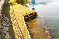 Uferverbauung mit Kastanien Rundholz